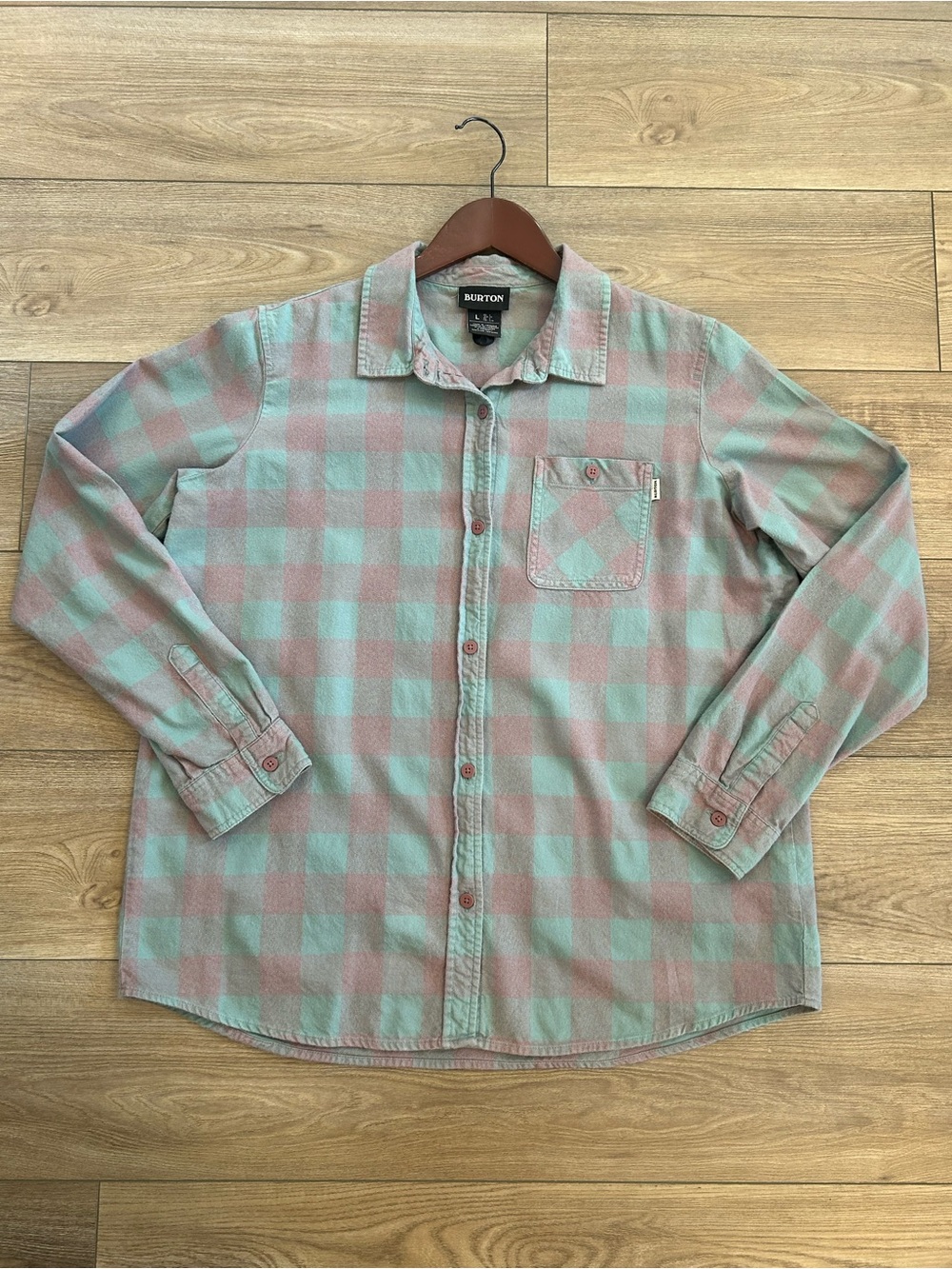 Burton Organic Cotton Plaid Flannel Shirt Womens Large